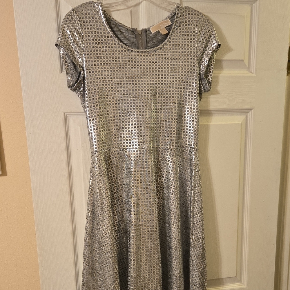 Michael Kors Gray and Cream Patterned Top